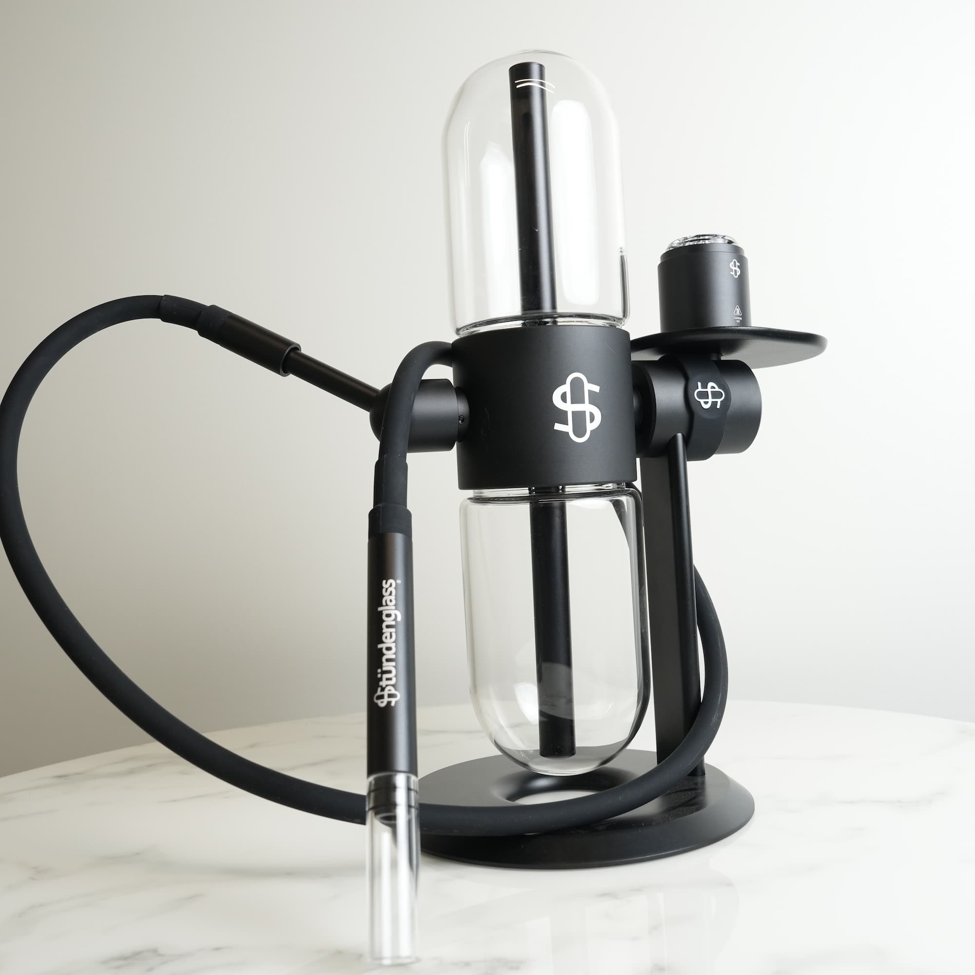 Stundenglass | Glass Gravity Water Pipe |  Black 6oz.