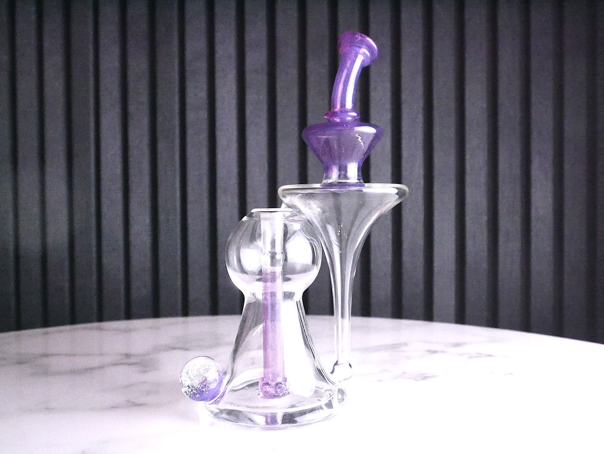 HL Glass | Opal Bell Recycler | Purple