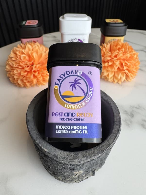 Rest and Relax | Lemon Grape Chews | 50mg THC | 10pk